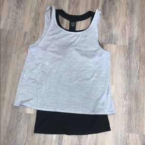 Black grey work out top